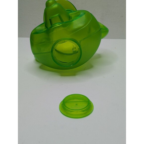CHUCK E CHEESE Pizza COIN BANK Transparent Lime Neon Green Head 2009 Collectible - Picture 4 of 4